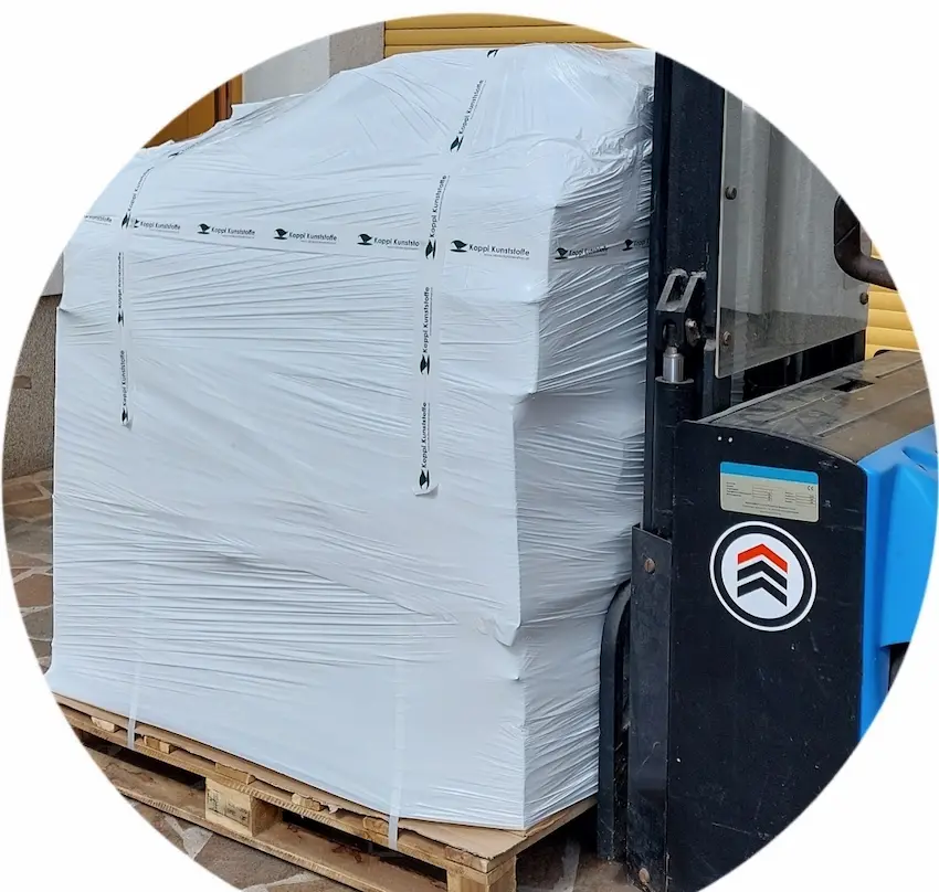Versandfertige B2B-Palettenware: Sicher verpackt für den Speditionsversand oder zur Sofort-Verladung in unserem Abhollager.
