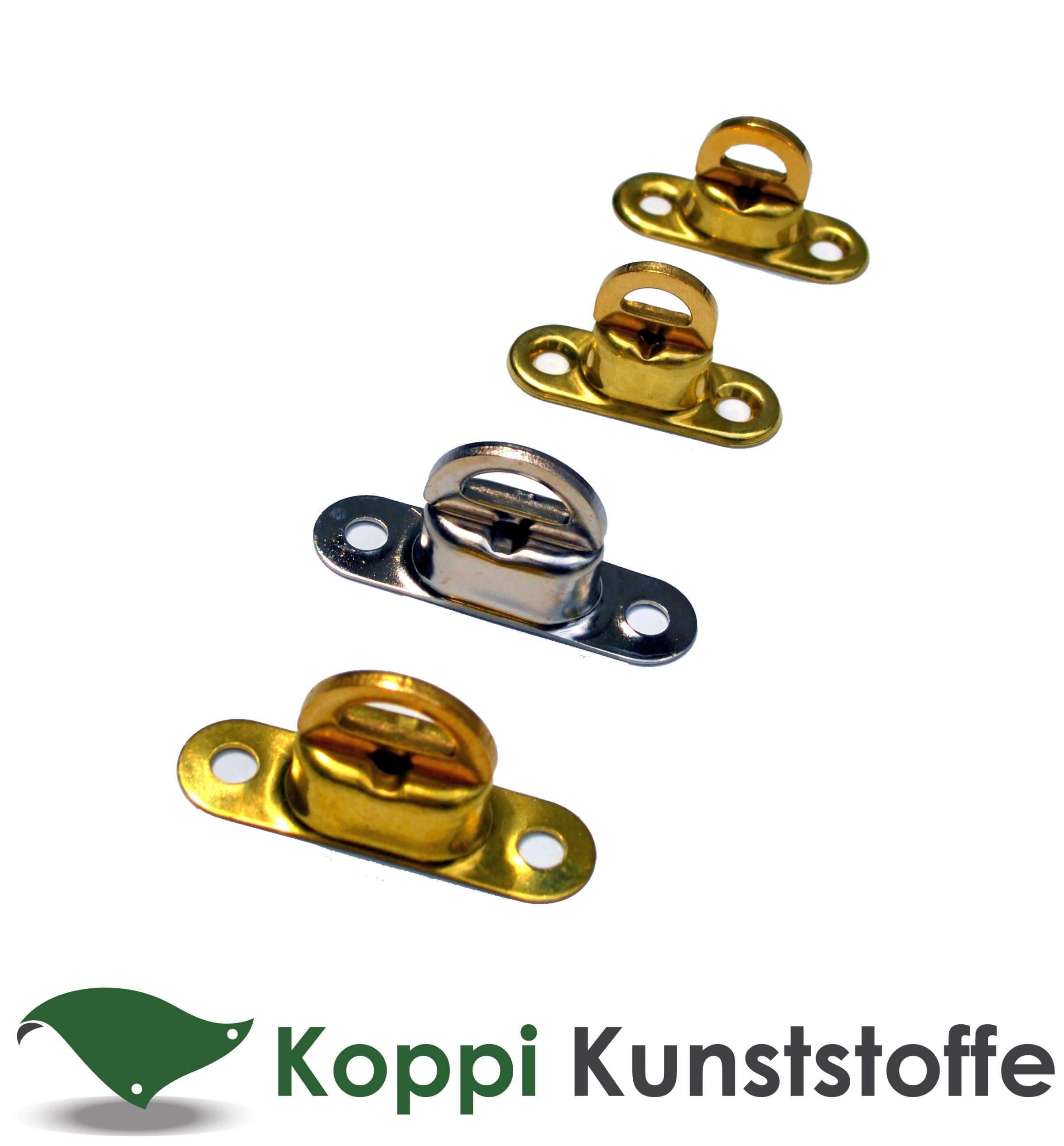 Koppi Kunststoffe - Drehverschluss 6 vernickelt 22,5x13,5mm Höhe 11mm